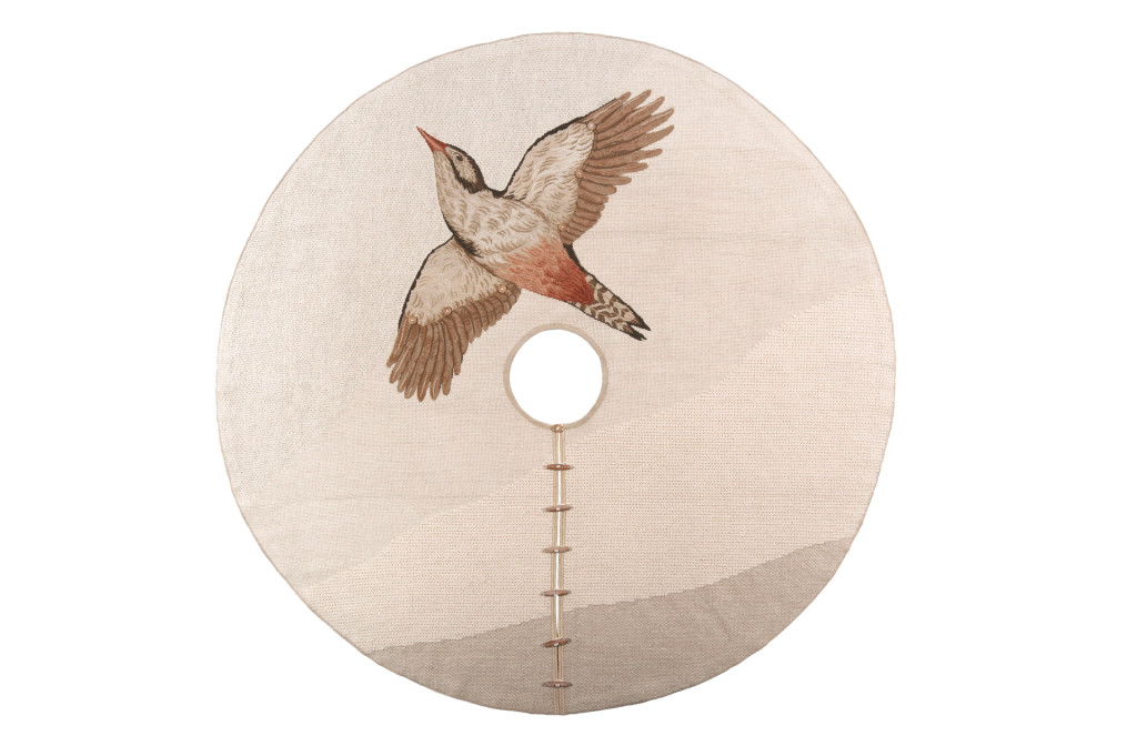 Carpet <em>Pettirosso</em>. Collection <em>Migration</em<, 2011. Rug, wool, needle-point technique, Ø 220 cm. Nodus Rug. Photo Massimo Gardone