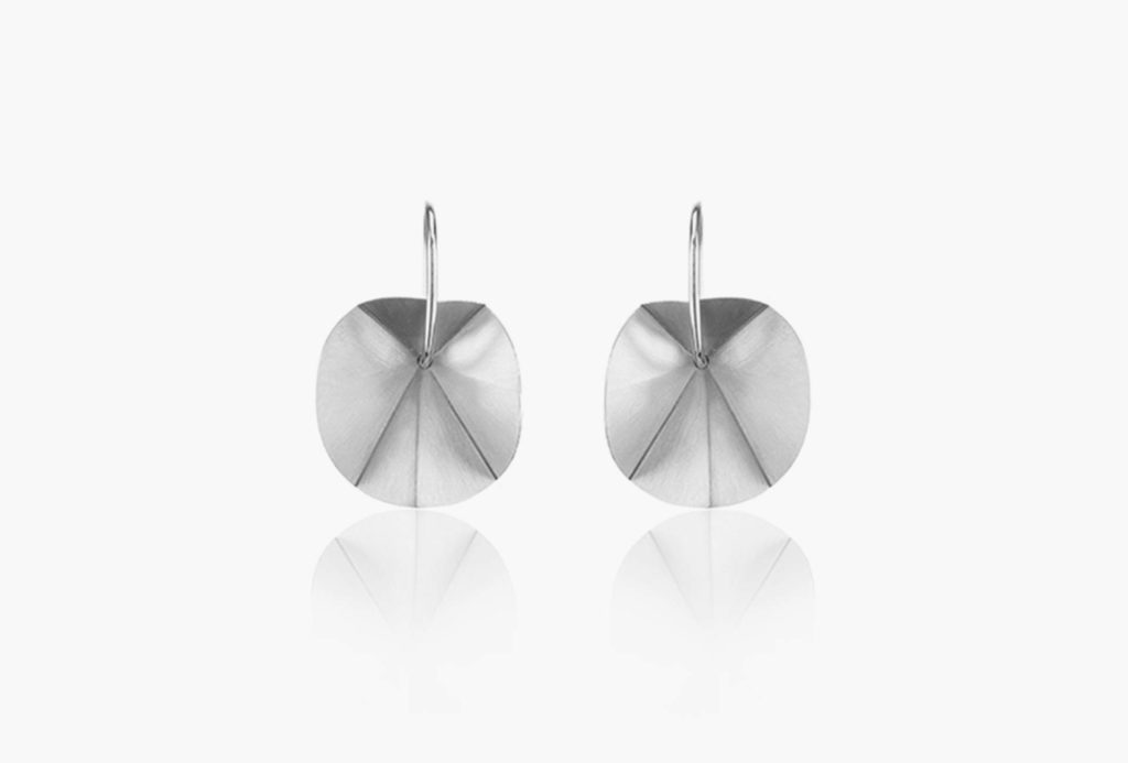 <em>folded</em> earrings. Silver.