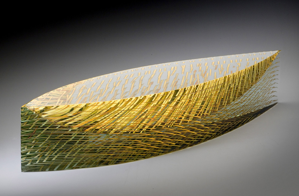 <em>Svatava</em>, 2008. Glass and stripes of gold. 13&nbsp;&times;&nbsp;22&nbsp;&times;&nbsp;62&nbsp;cm.