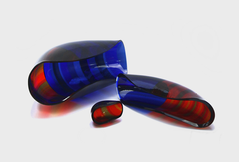 Frank van den Ham, Objekt in drei Teilen. Mundgeblasenes Glas. 