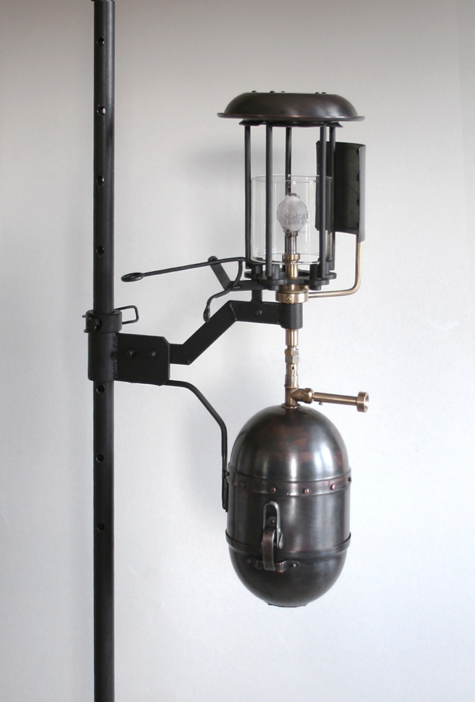 Gas lamp. Copper, brass, steel