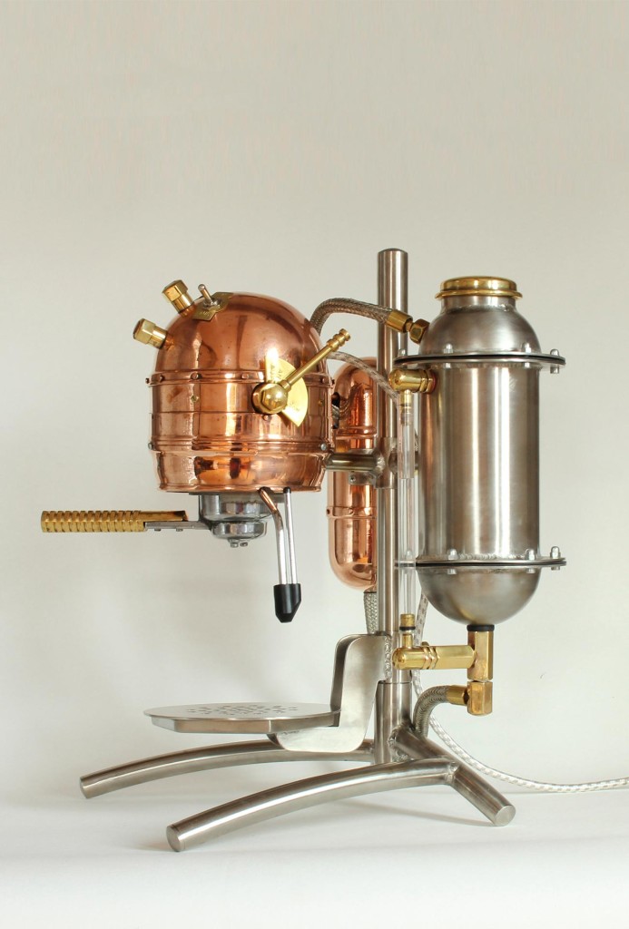 <em>Marcello</em> espresso maker. Copper, steel