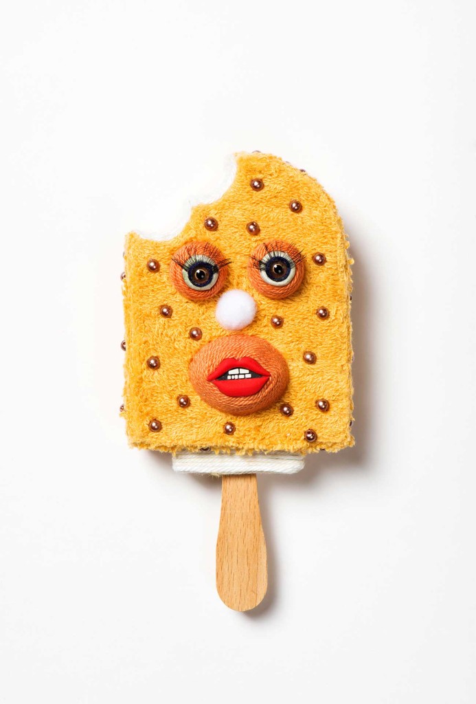 Wolfgang Lieglein, brooch <em>Mango</em>, 2010–2015. Fabric, foam, wood, glass. Photo MAK/Nathan Murrell.