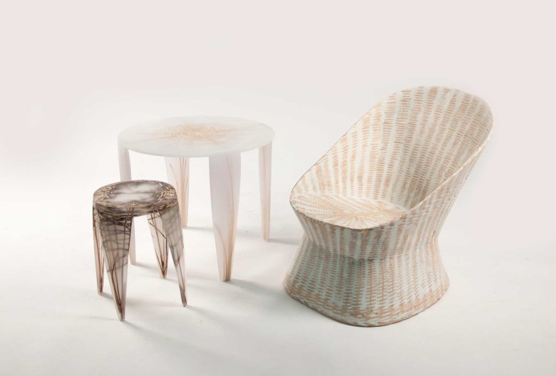 Table, stool and chair Landscapes Within.