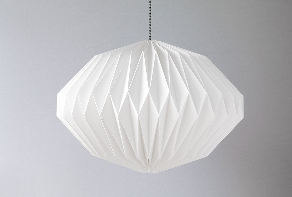 <em>Heaven knows</em> origami lamp shade. Paper