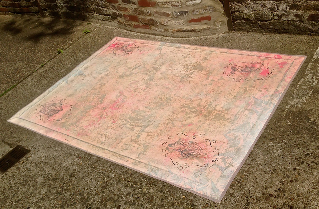 Floorcloth <em>She was a Lady</em>, 2014. Acrylic on canvas, 143x195 cm. 2100 €