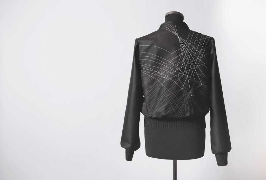 <em>Ausstrahlung</em> [charisma] blouson. 98% cotton, 2% spandex, PU gloss coating