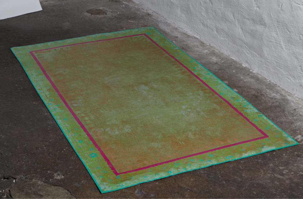 Floorcloth <em>Miss India</em>, 2013. Acrylic on canvas, 120x200 cm. 1775 €