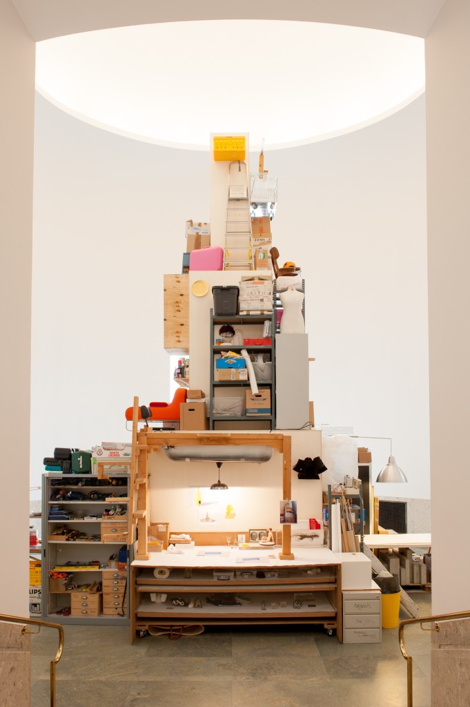 The tower of Babel, 2015, mixed media (the contents of Ted Noten’s studio), 7.5 m tall, Photo: Lotte Stekelenburg
