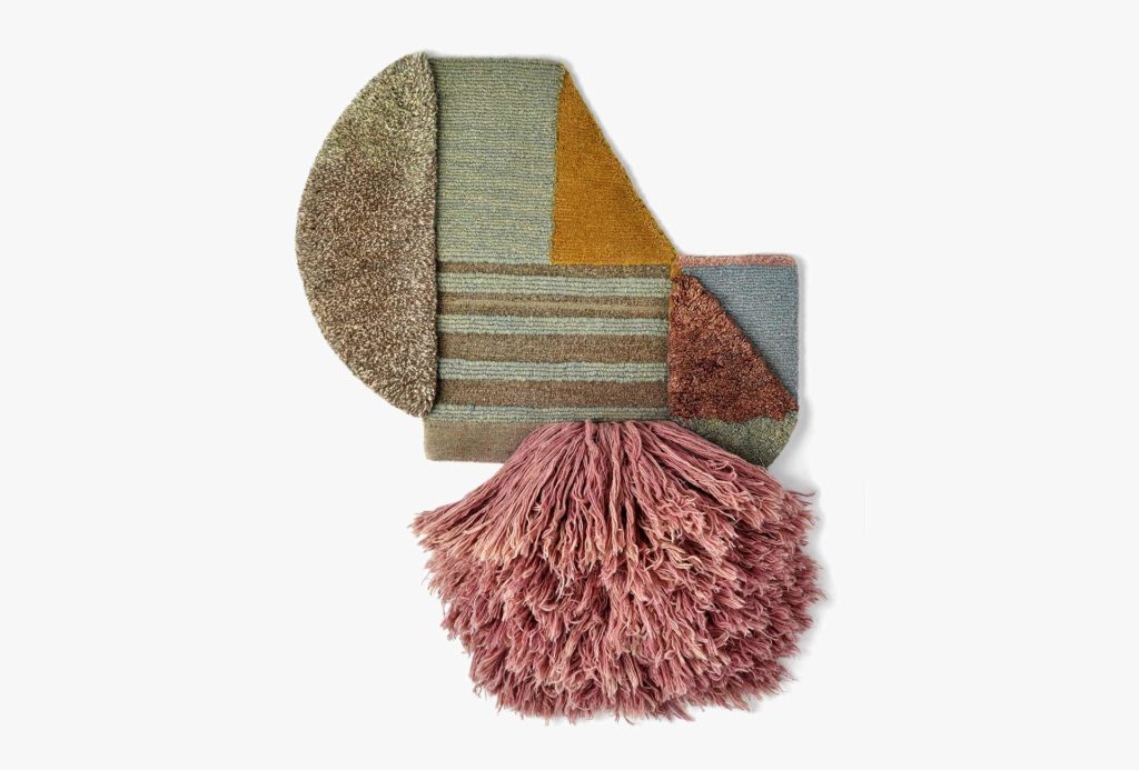 Textile poster <em>lyk carpet x bauhaus # 3</em>. 100% hand-spun, Tibetan highland wool, hand-knotted, vegetable-dyed, DINA 1. Certified by the Fairtrade-Label-STEP.