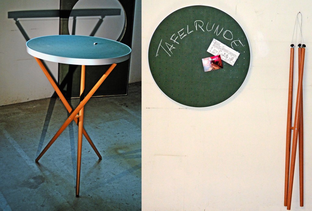 Tafelfreuden, Stephan Flick. Tafelrunde – ein Recyclingmöbel aus alten Schultafeln als Couchtisch, Bistrotisch, Stehtisch