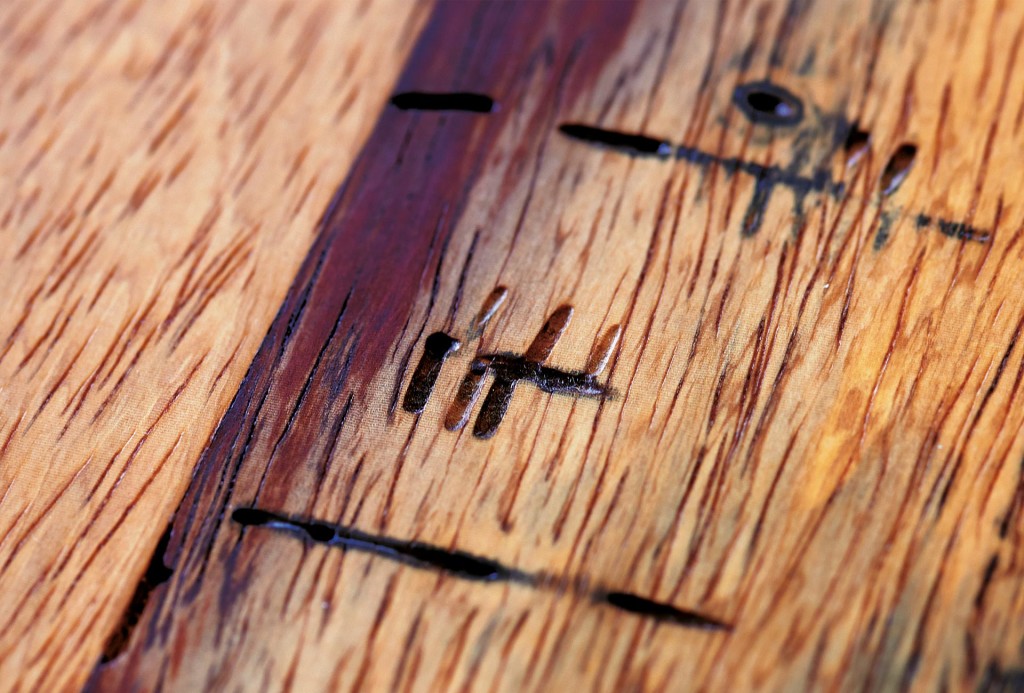 Tafelfreuden, Christoph Lungwitz. Tablett. Holz Padouk, geölt, 7 x 30 x 49 cm