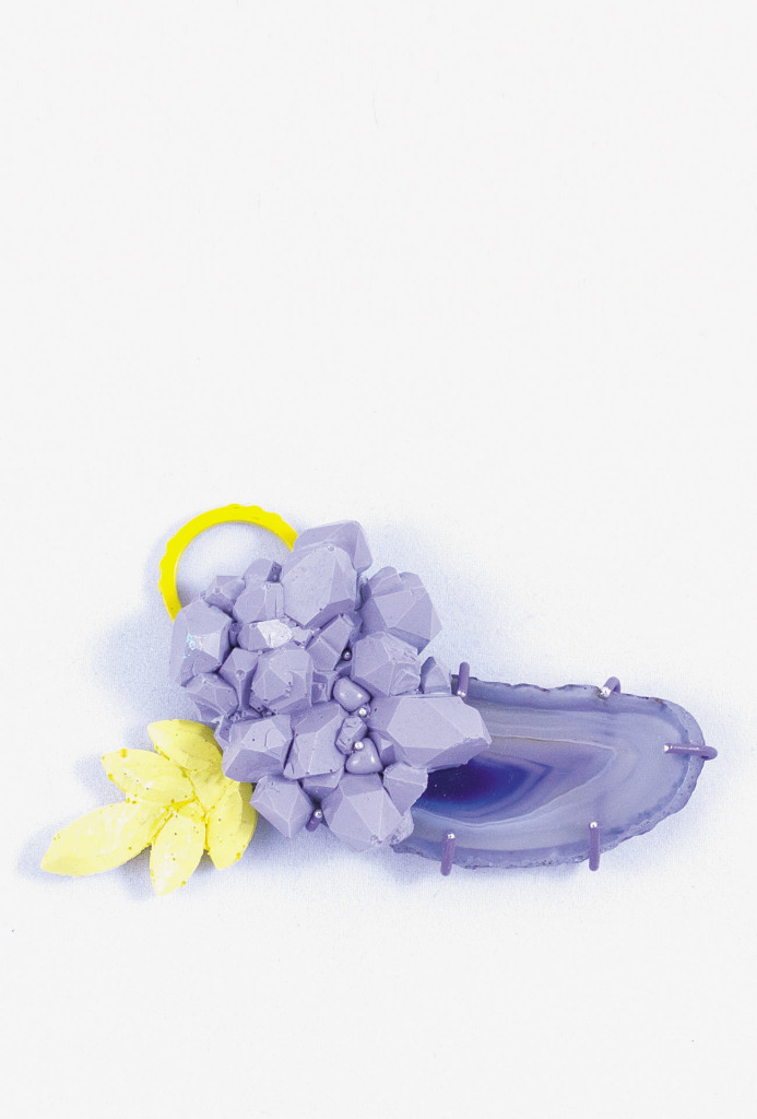 Julia Baudler, <em>Lena</em> brooch, 2015. 925 silver, coloured agate, resin. Photo Sarah Beekmann