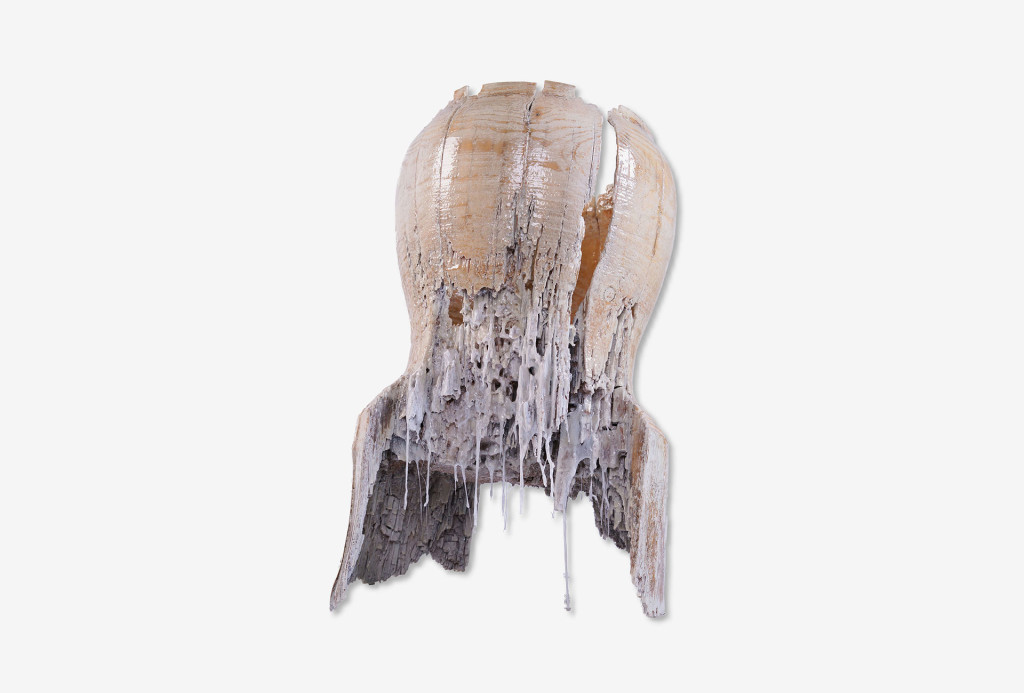 Object. Pine, acrylic, plexiglass. H 68 cm x ø 37–39 cm.