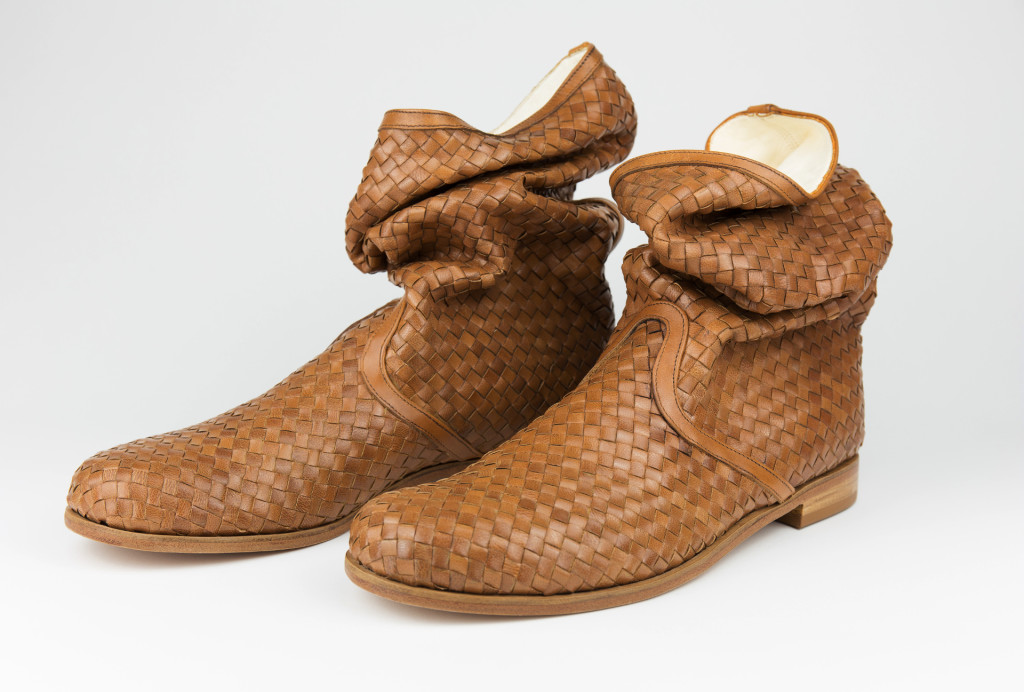 Boots. Braided leather
