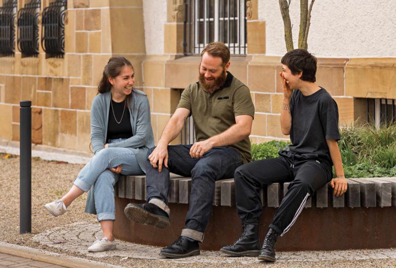 Designers in Residence 2018 im Emma-Kreativzentrum. Von links, Avital Chalemsky, James Boock und Agnes Varnai. Photo Winfried Reinhardt