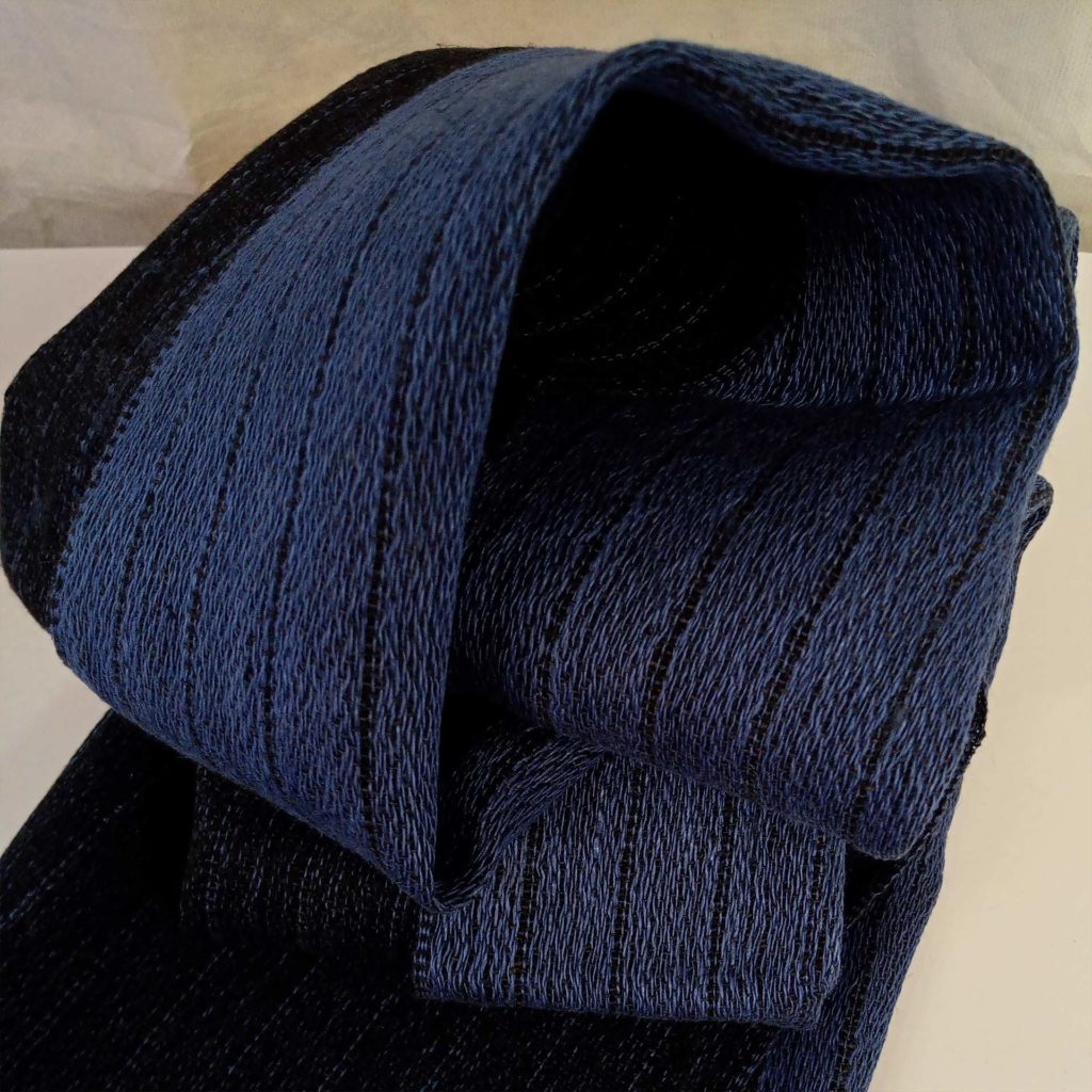Scarf <em>Kettdouble</em>, blue. Linen.
