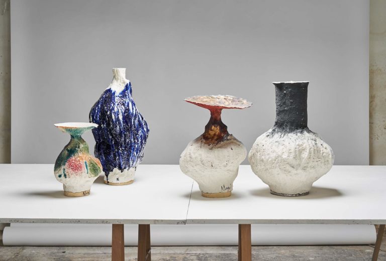 <em>Stegreif [Impromptu] # 109 -112</em>, 2020. Porcelain. Photo Tom Dachs.