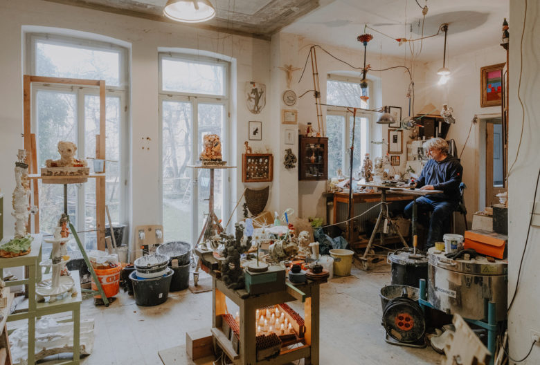Professor Martin Neubert in his studio. Photo Alexander Burzik.