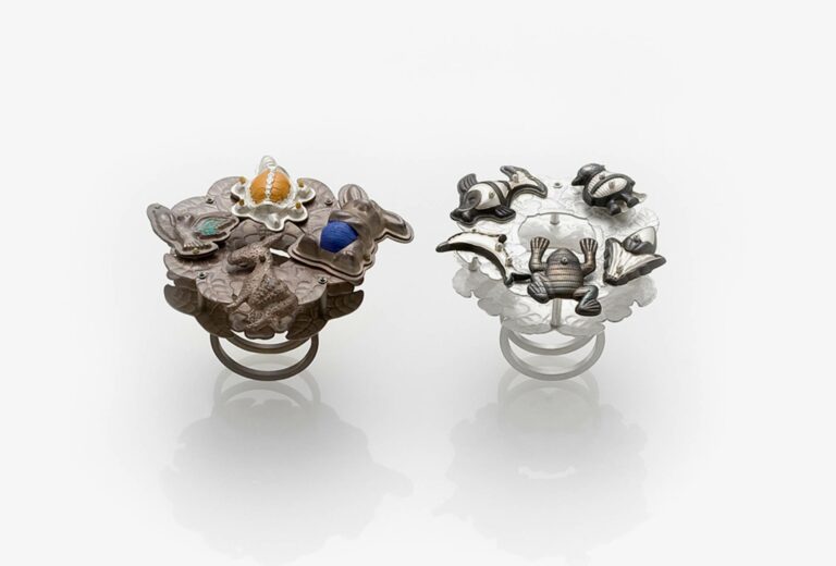 Le Ye-Jee, ring series <em>Collected Animals</em>, on display at the BKV booth at Handwerk & Design in Munich.